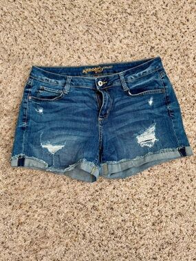 Denim Distressed Women’s Shorts in Dark Blue